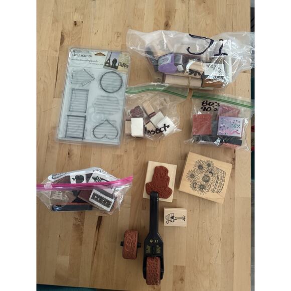 VINTAGE Rubber Stamps Lot + 60 Animals, Botanical, Baskets +More - Picture 1 of 7